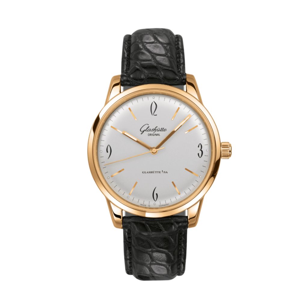 Glashuette Original Sixties 39 mm Silver Dial Rose Gold Louisiana  , Black 1-39-52-01-01-04 - WATCHXNYC