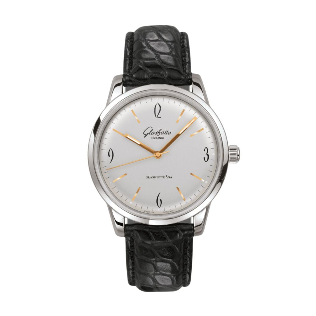 Glashuette Original Sixties 39 mm Silver Dial Stainless Steel Louisiana  , Black 1-39-52-01-02-04 - WATCHXNYC