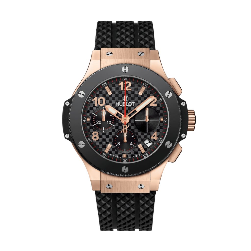 HUBLOT Big Bang Gold Ceramic 41 mm Black Dial Polished 18K 5N Gold Rubber Strap 341.PB.131.RX - WATCHXNYC