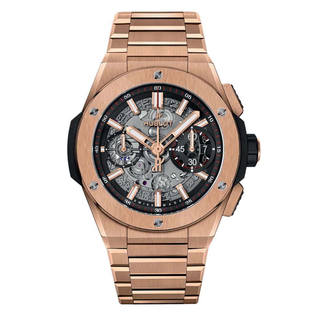HUBLOT Big Bang Integrated King Gold 42 mm Transparent Dial Polished 18K King Gold Bracelet 451.OX.1180.OX - WATCHXNYC