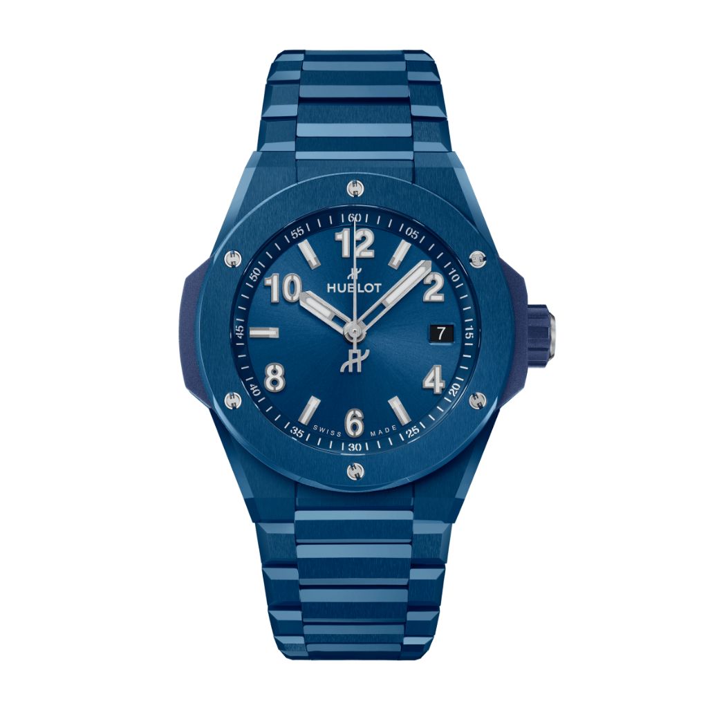 HUBLOT Big Bang Integrated Time Only Blue Ceramic 38 mm Blue Dial Polished Blue Ceramic Bracelet 457.EX.7170.EX - WATCHXNYC