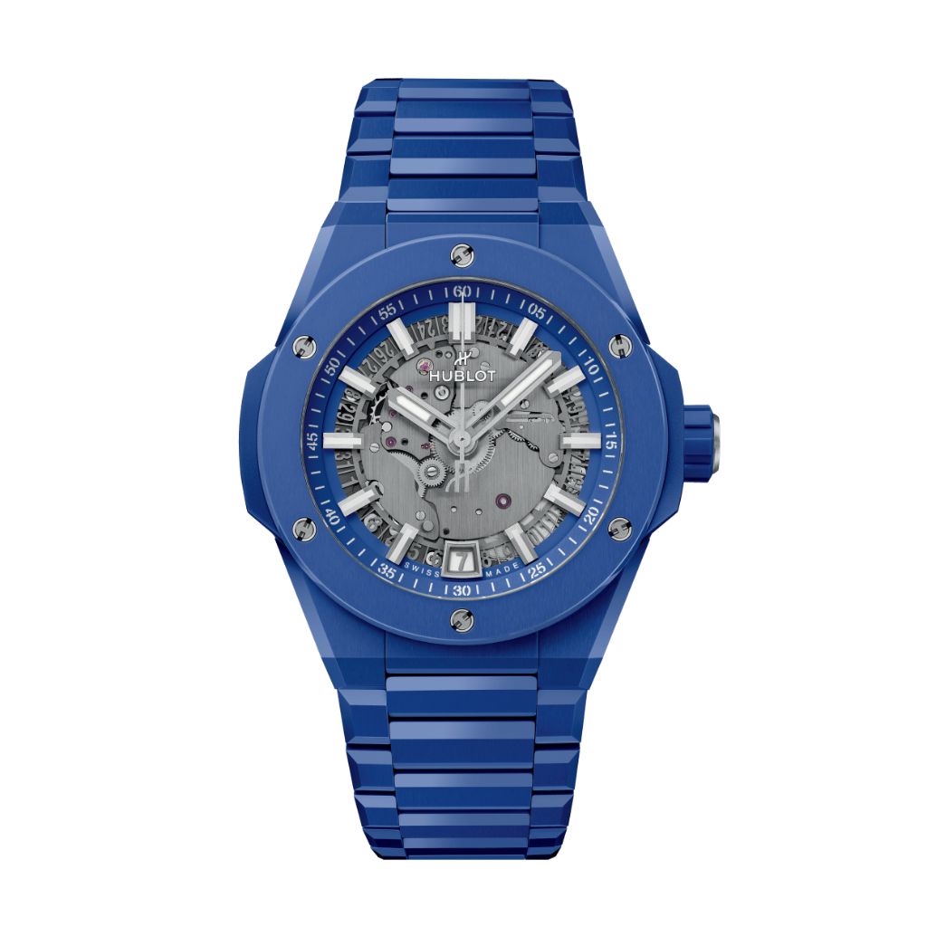HUBLOT Big Bang Integrated Time Only Blue Indigo Ceramic 40 mm Transparent Dial Polished Blue Indigo Ceramic Bracelet 456.EX.5129.EX - WATCHXNYC