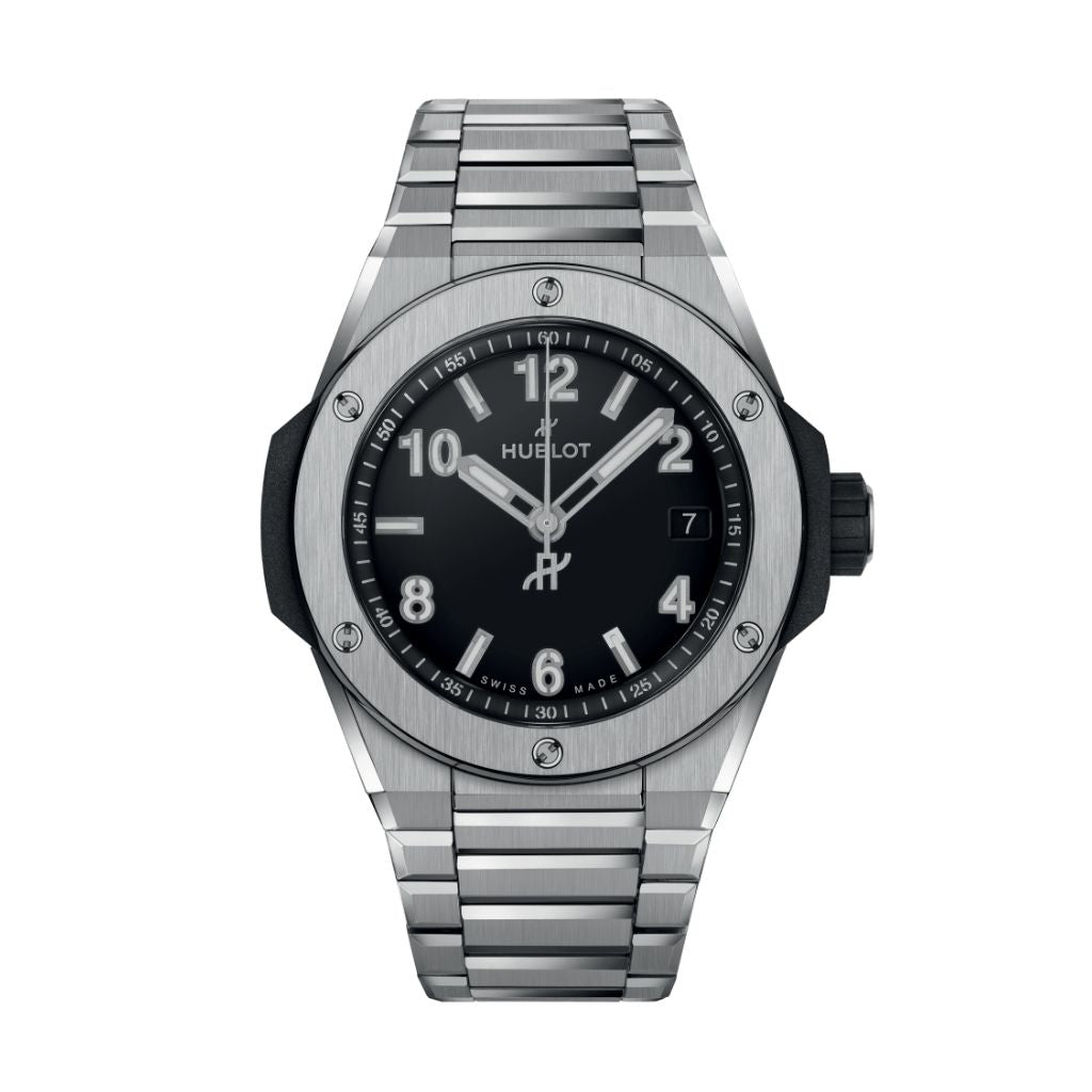 HUBLOT Big Bang Integrated Time Only Titanium 38 mm Black Dial Polished Titanium Bracelet 457.NX.1270.NX - WATCHXNYC