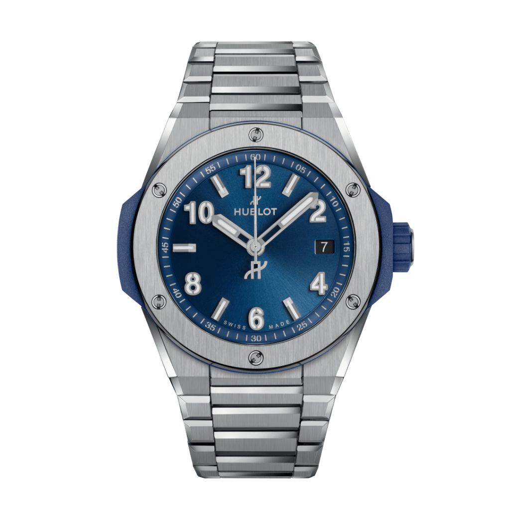 HUBLOT Big Bang Integrated Time Only Titanium Blue 38 mm Blue Dial Polished Titanium Bracelet 457.NX.7170.NX - WATCHXNYC