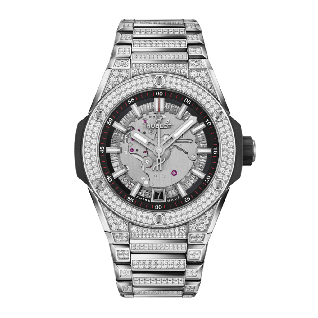 Hublot Big Bang Integrated Time Only Titanium Pavé 40 mm Silver Dial with Diamonds Polished Titanium Bracelet 456.NX.0170.NX.3704 - WATCHXNYC