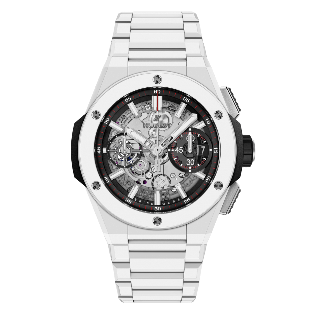 HUBLOT Big Bang Integrated White Ceramic 42 mm Transparent Dial Polished White Ceramic Bracelet 451.HX.1123.HX - WATCHXNYC