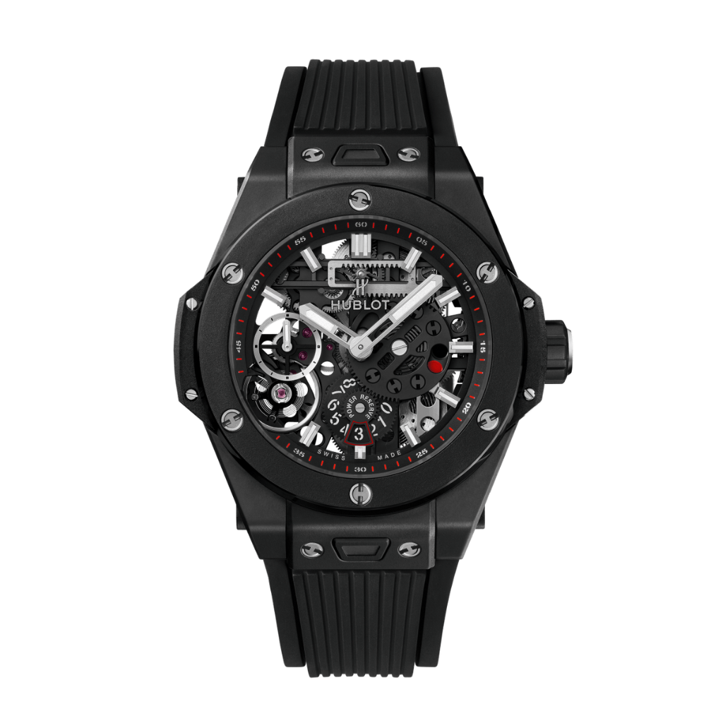 Hublot Big Bang Meca-10 Black Magic 45 mm Transparent Dial Microblasted and Polished Black Ceramic Rubber Strap 414.CI.1123.RX - WATCHXNYC