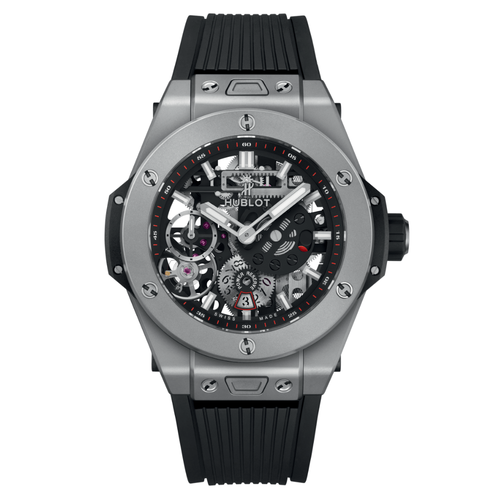 HUBLOT Big Bang MECA-10 Titanium 45 mm Transparent Dial Microblasted Titanium Rubber Strap 414.NI.1123.RX - WATCHXNYC