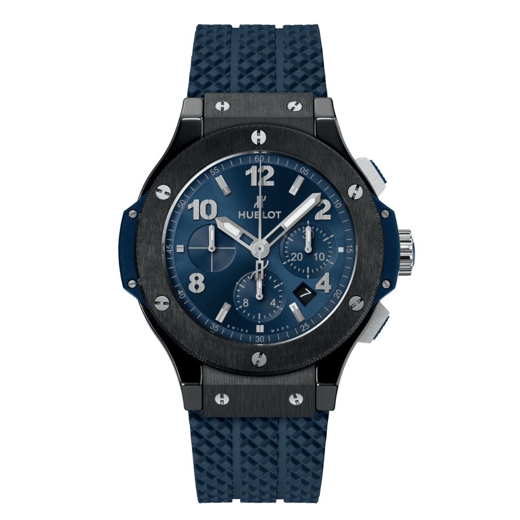 HUBLOT Big Bang Original Ceramic Blue 44 mm Blue Dial Polished Black Ceramic Rubber Strap 301.CM.710.RX - WATCHXNYC