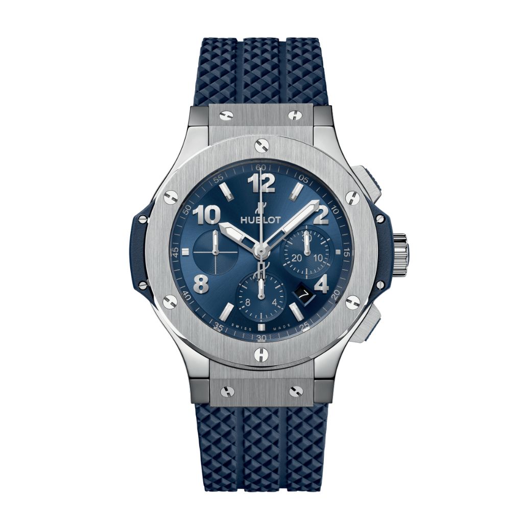 HUBLOT Big Bang Original Steel Blue 44 mm Blue Dial Polished Stainless Steel Rubber Strap 301.SX.710.RX - WATCHXNYC