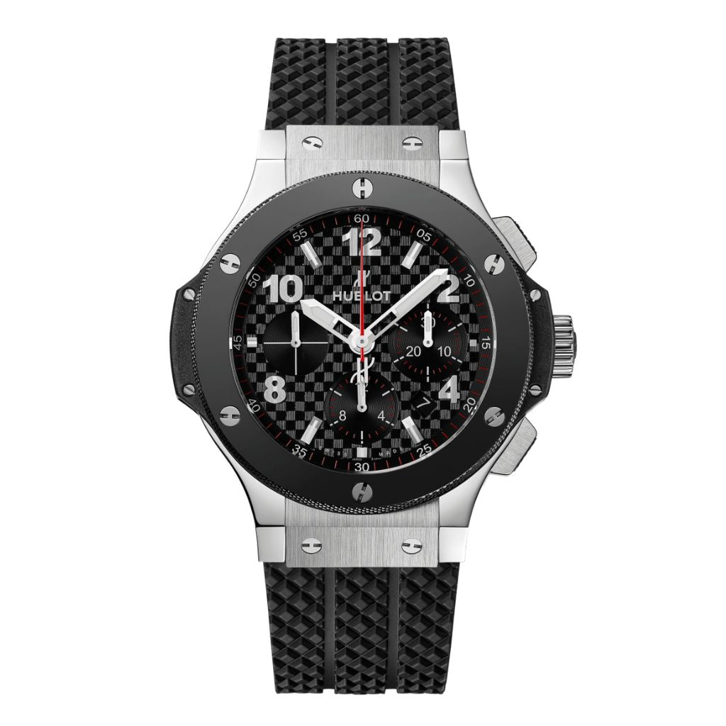 HUBLOT Big Bang Original Steel Ceramic 44 mm Black Dial Polished Stainless Steel Rubber Strap 301.SB.131.RX - WATCHXNYC