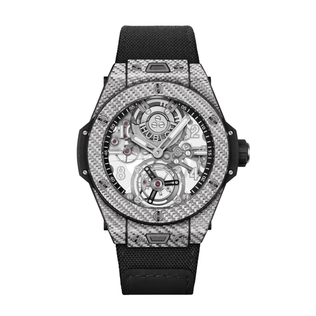 Hublot Big Bang Tourbillon Automatic Carbon 45 mm Transparent Dial Carbon Fiber Fabric Strap 419.YS.0170.NR - WATCHXNYC