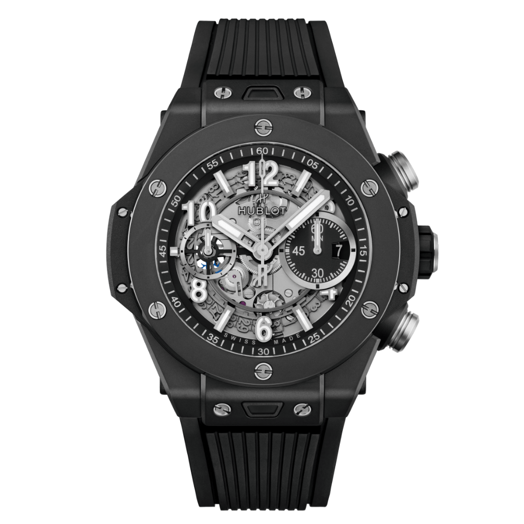 HUBLOT Big Bang Unico Black Magic 44 mm Transparent Dial Polished Black Ceramic Rubber Strap 421.CI.1170.RX - WATCHXNYC