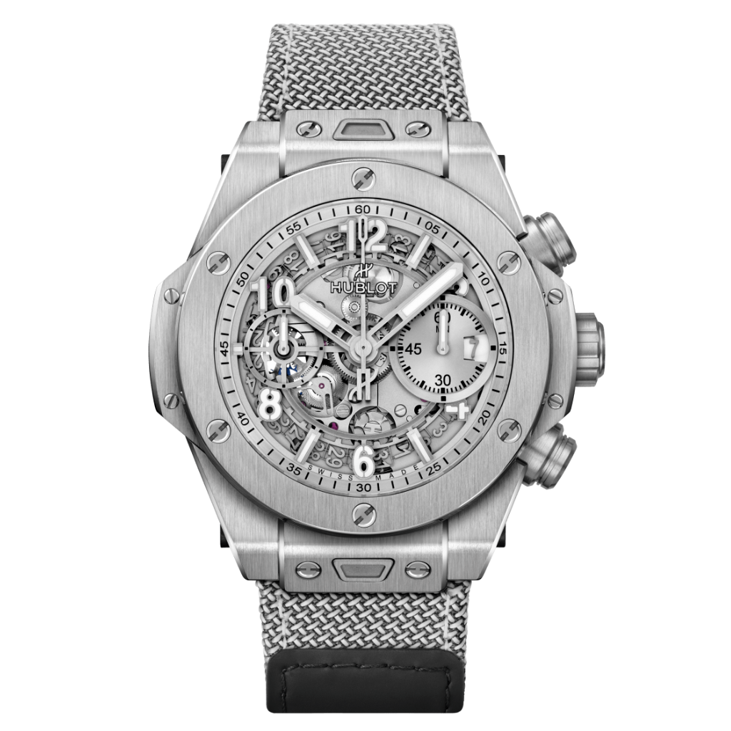 HUBLOT Big Bang Unico Essential Grey 42 mm Transparent Dial Satin-Finished Titanium Rubber Strap 441.NX.4210.RX.HEC22 - WATCHXNYC