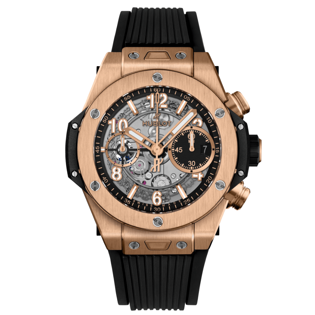HUBLOT Big Bang Unico King Gold 42 mm Transparent Dial Polished 18K King Gold Rubber Strap 441.OX.1181.RX - WATCHXNYC