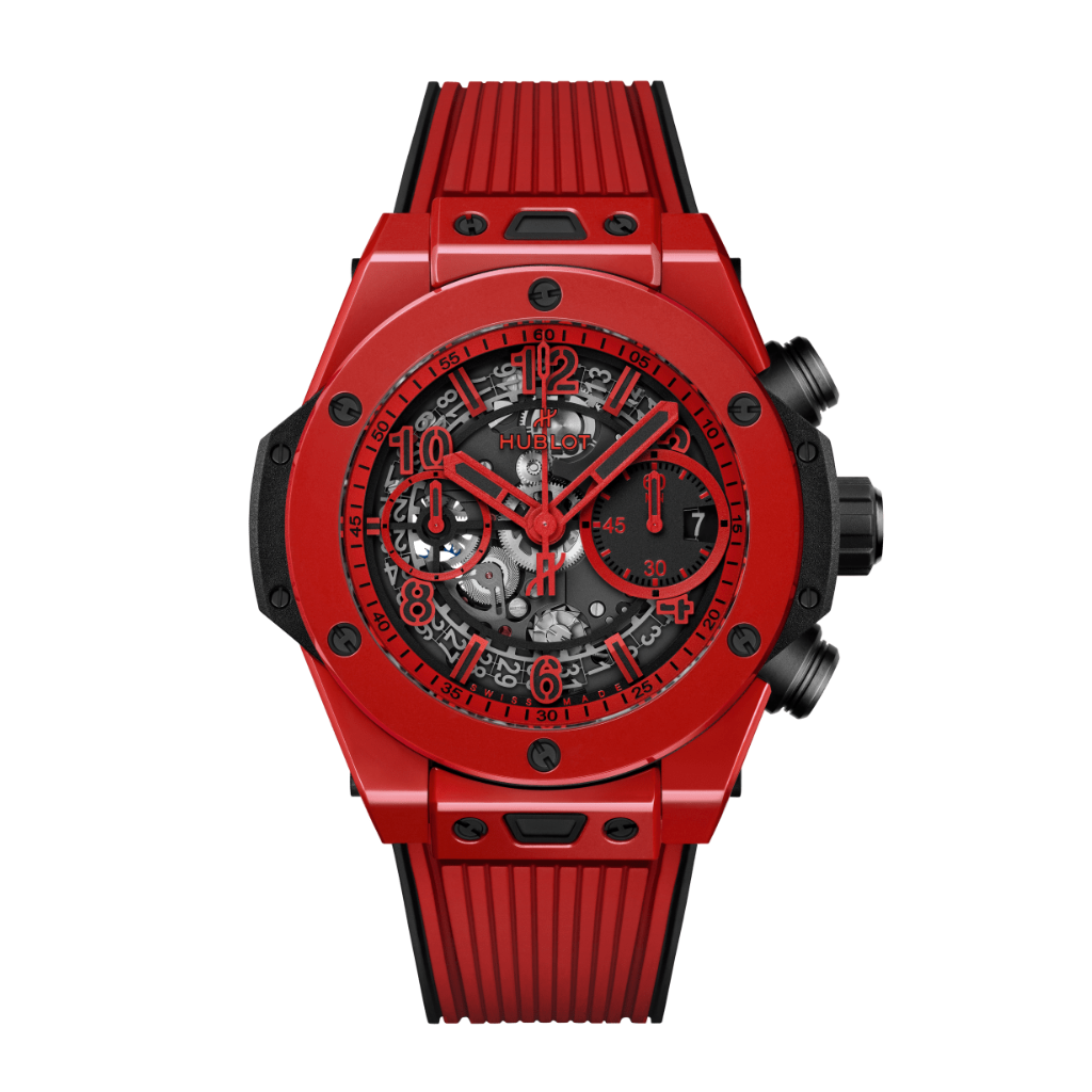 HUBLOT Big Bang Unico Red Magic 42 mm Transparent Dial Polished Red Ceramic Rubber Strap 441.CF.8513.RX - WATCHXNYC