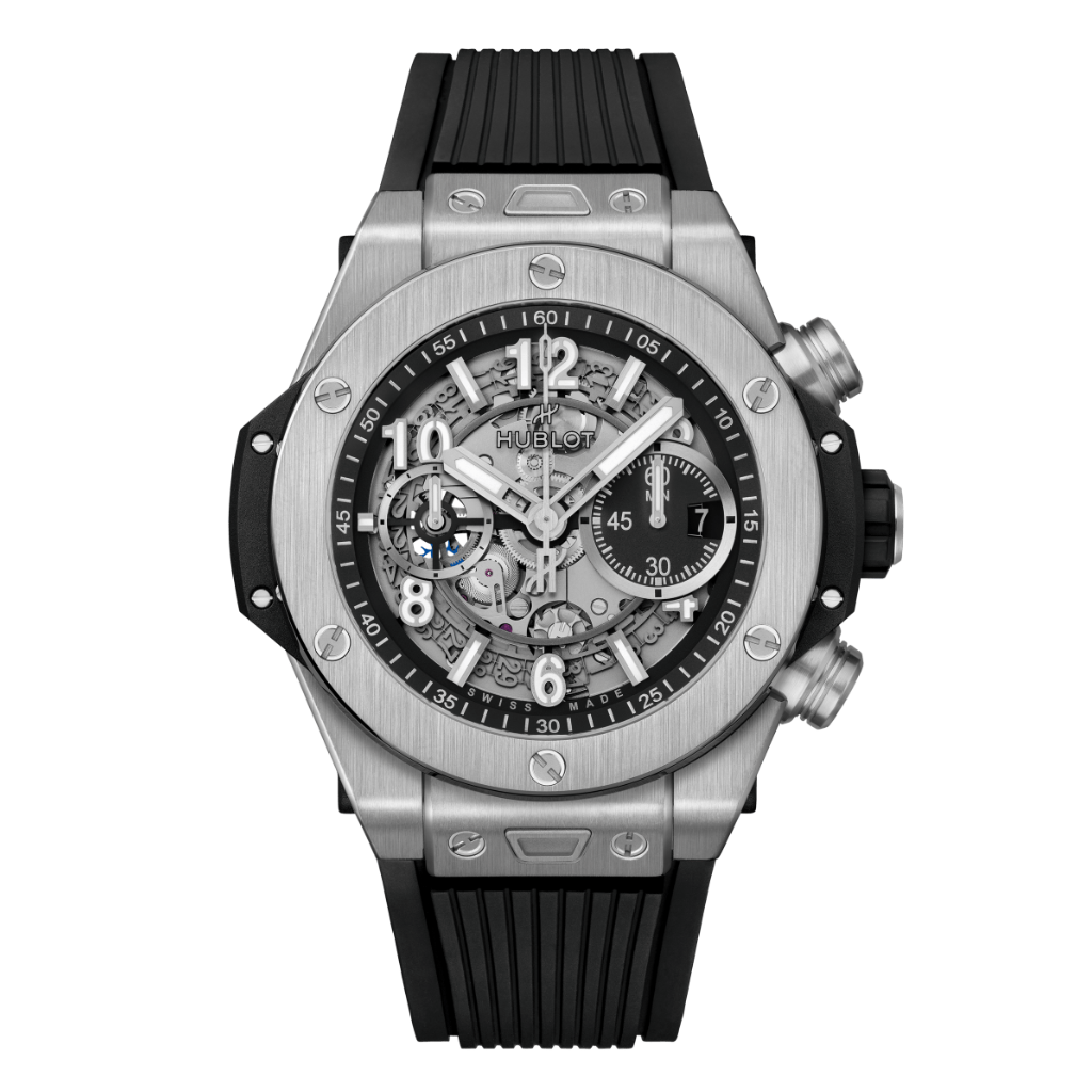 HUBLOT Big Bang Unico Titanium 44 mm Transparent Dial Polished Titanium Rubber Strap 421.NX.1170.RX - WATCHXNYC