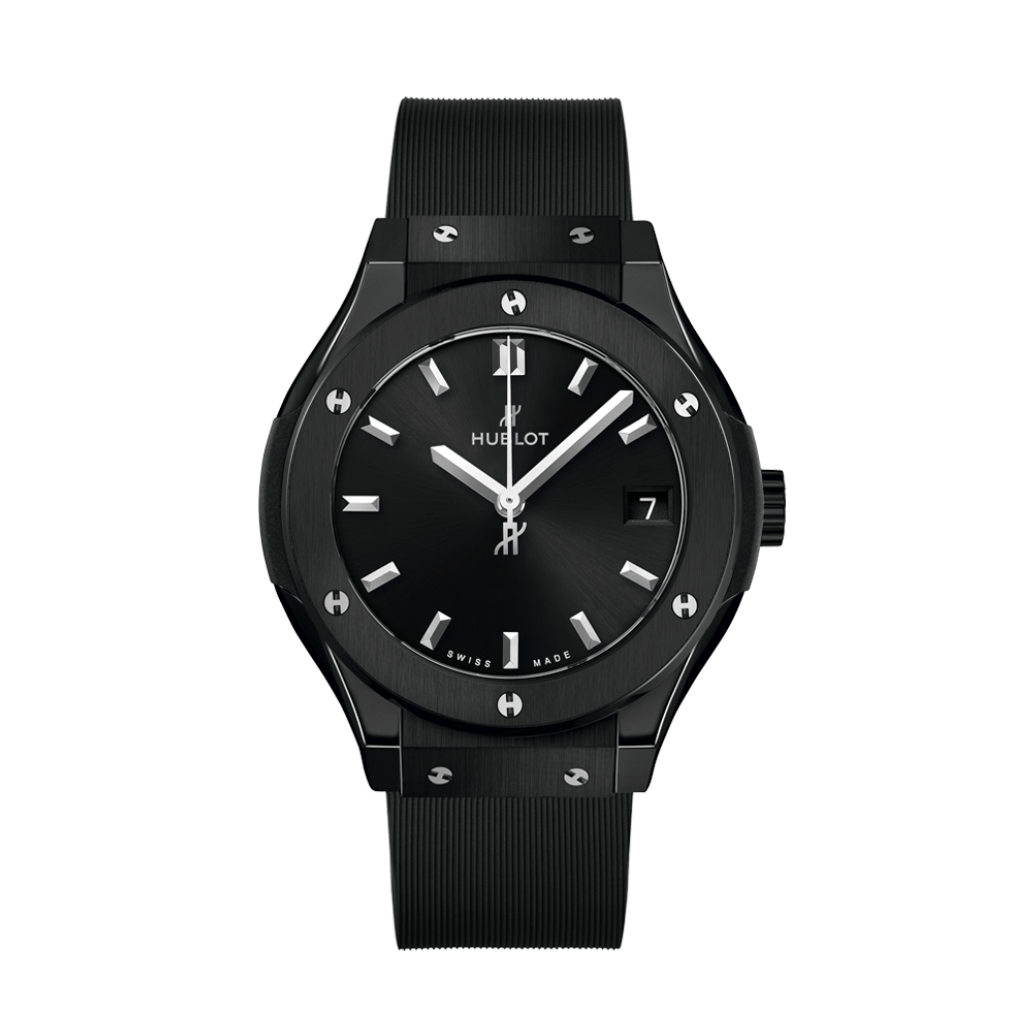 HUBLOT Classic Fusion Black Magic 33 mm Black Dial Polished Black Ceramic Rubber Strap 581.CM.1470.RX - WATCHXNYC