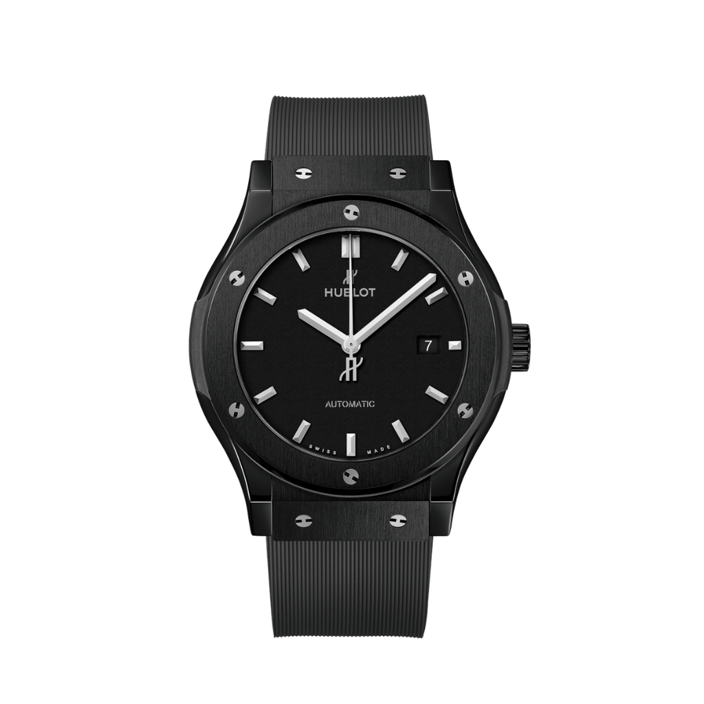 HUBLOT Classic Fusion Black Magic 42 mm Black Dial Polished Black Ceramic Rubber Strap 542.CM.1171.RX - WATCHXNYC
