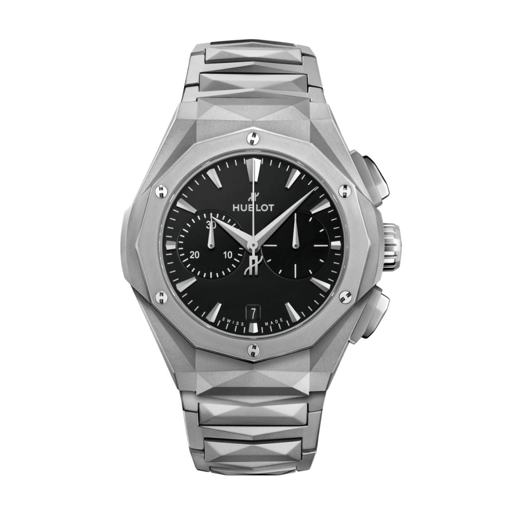 HUBLOT Classic Fusion Chronograph Orlinski Full Titanium 41 mm Black Dial Microblasted and Polished Titanium Bracelet 549.NI.1270.NI.ORL23 - WATCHXNYC