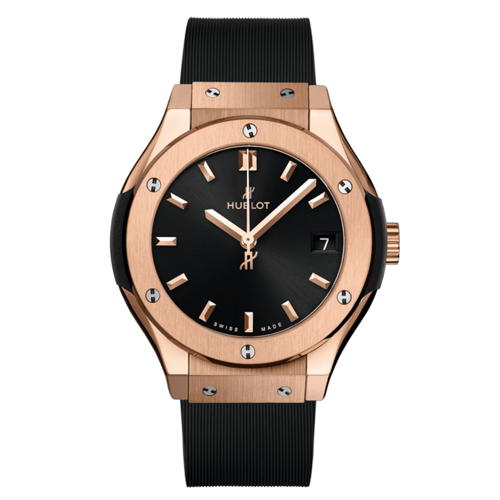 Hublot Classic Fusion King Gold 33 mm Black Dial Polished 18K King Gold Rubber Strap 581.OX.1480.RX - WATCHXNYC