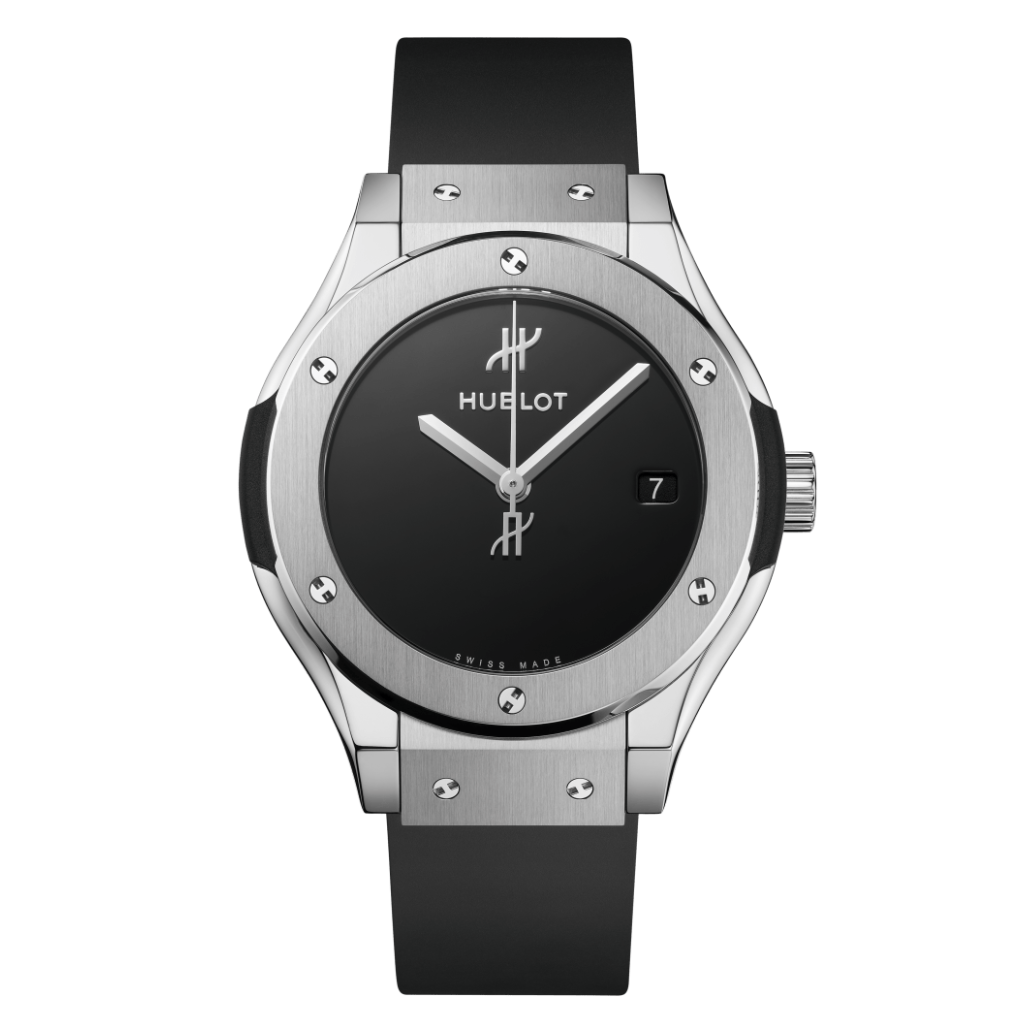 Hublot Classic Fusion Original Titanium 38 mm Black Dial Polished Titanium Rubber Strap 565.NX.1270.RX.MDM - WATCHXNYC