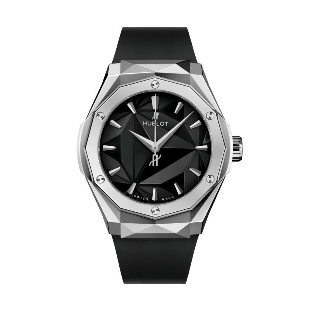 Hublot Classic Fusion Orlinski Titanium 40 mm Black Dial Polished Titanium Rubber Strap 550.NS.1800.RX.ORL19 - WATCHXNYC