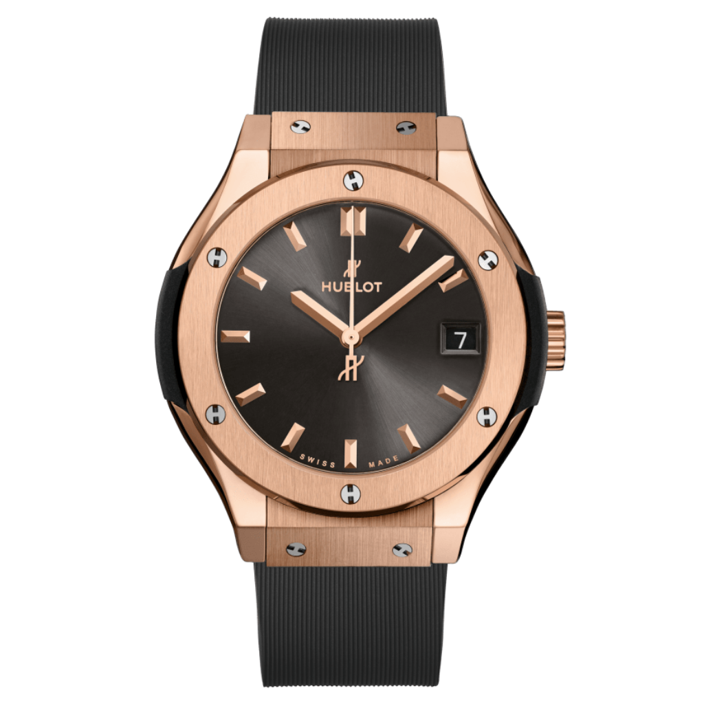 Hublot Classic Fusion Racing Grey King Gold 33 mm Grey Dial Polished 18K King Gold Rubber Strap 581.OX.7081.RX - WATCHXNYC