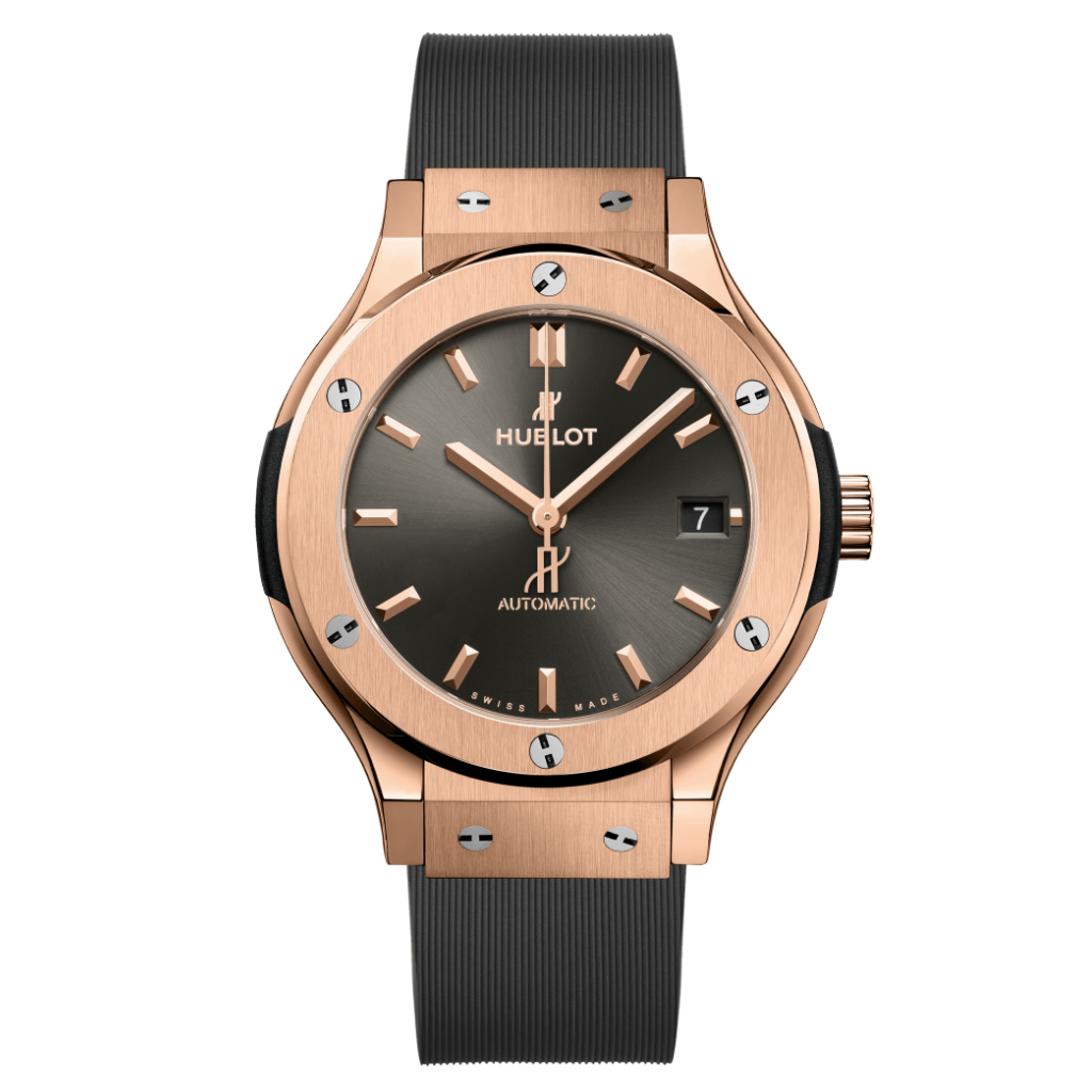Hublot Classic Fusion Racing Grey King Gold 38 mm Grey Dial Polished 18K King Gold Rubber Strap 565.OX.7081.RX - WATCHXNYC