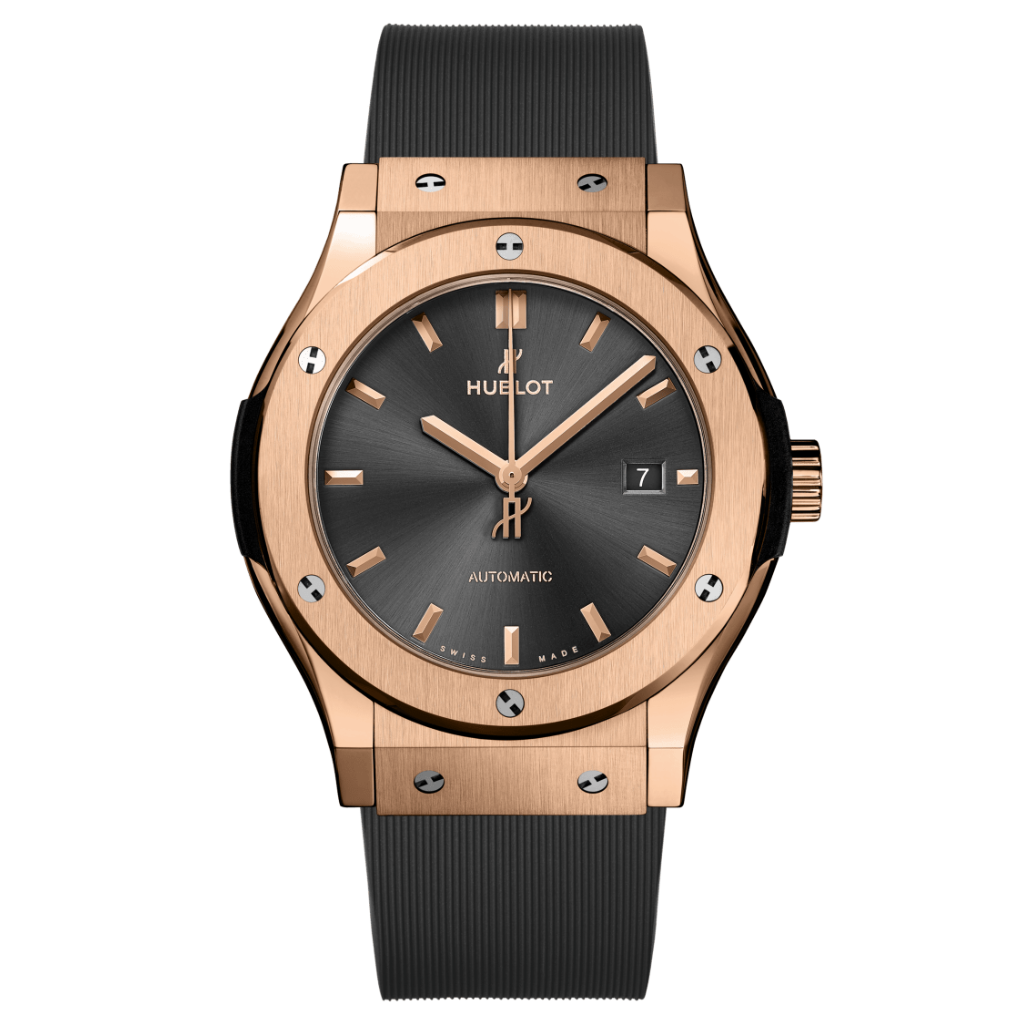 Hublot Classic Fusion Racing Grey King Gold 42 mm Grey Dial Polished 18K King Gold Rubber Strap 542.OX.7081.RX - WATCHXNYC