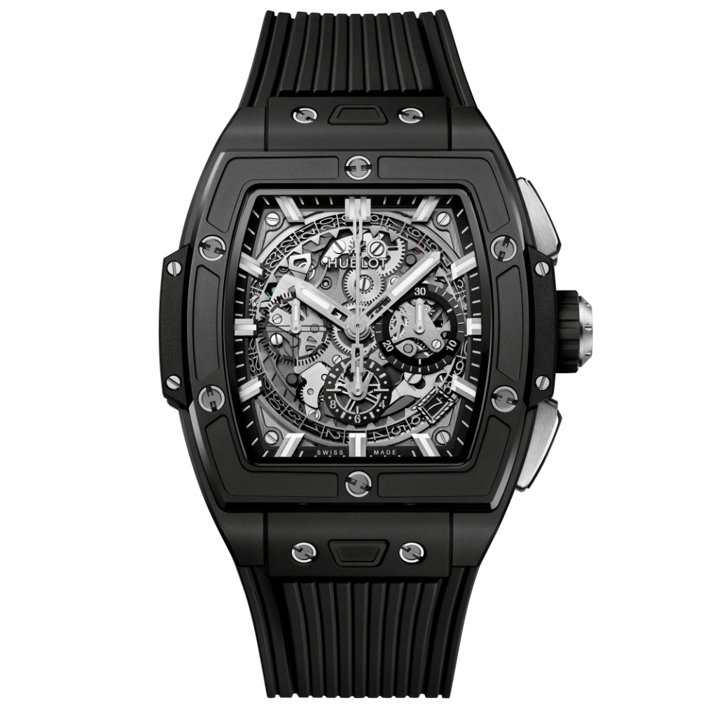 HUBLOT Spirit of Big Bang Black Magic 42 mm Transparent Dial Microblasted Black Ceramic Rubber Strap 642.CI.0170.RX - WATCHXNYC