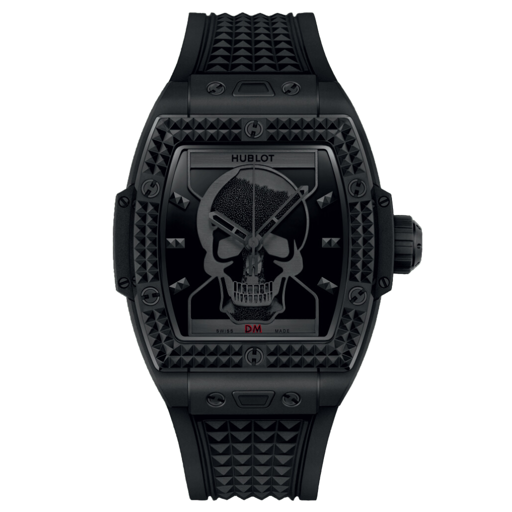 HUBLOT Spirit of Big Bang Depeche Mode 42 mm Black Dial Microblasted and Polished Black Ceramic Rubber Strap 646.CI.0110.RX.DPM24 - WATCHXNYC