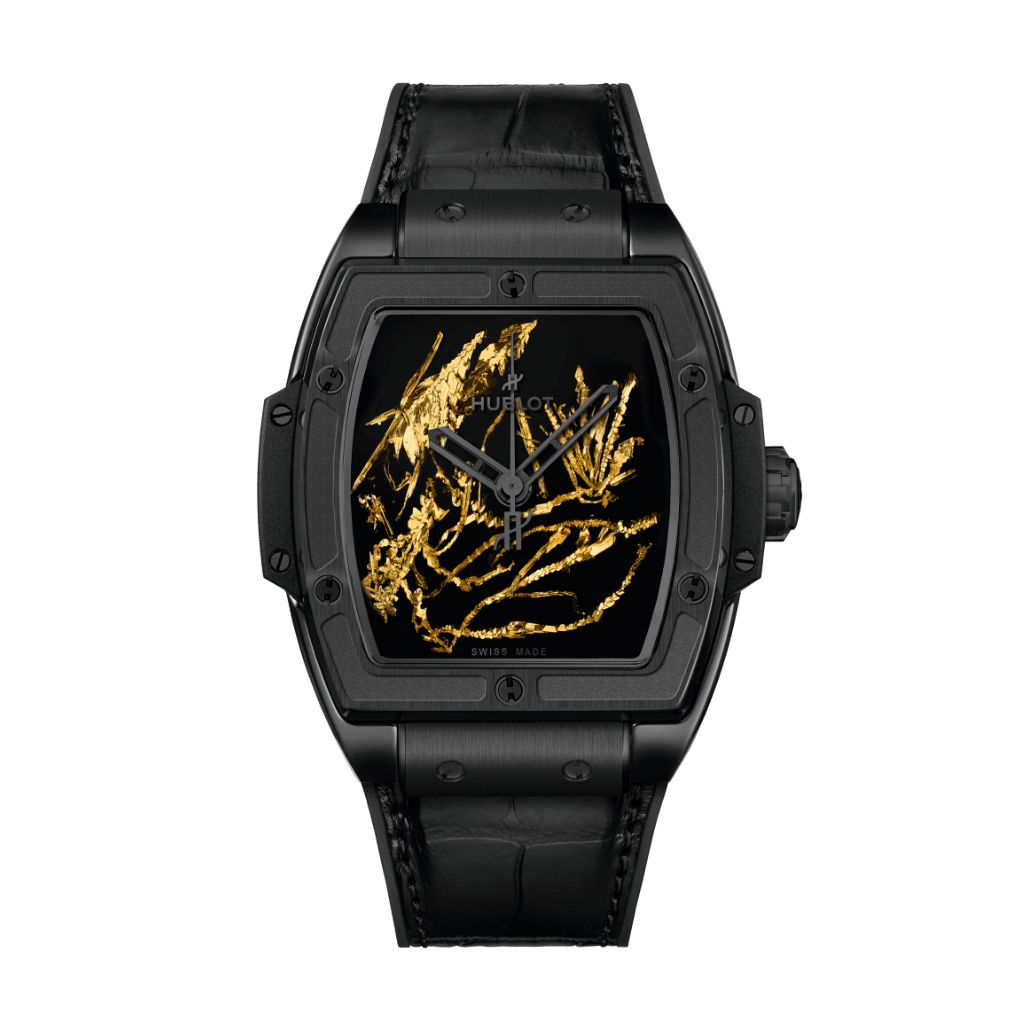 Hublot Spirit of Big Bang Gold Crystal 39 mm Black Dial Polished Black Ceramic Rubber Strap 665.CX.0660.LR - WATCHXNYC