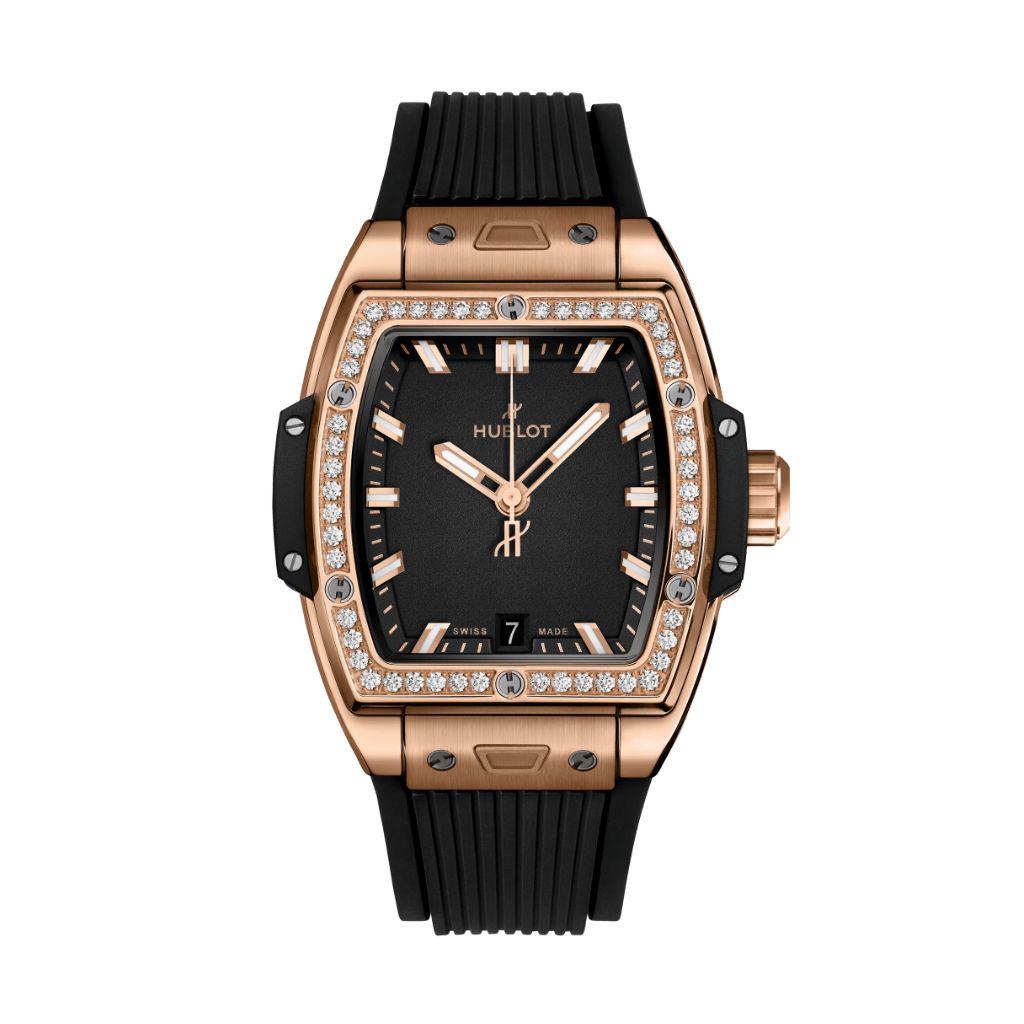 Hublot Spirit of Big Bang King Gold Diamonds 39 mm Black Dial with Diamonds Polished 18K King Gold Rubber Strap 662.OX.1180.RX.1204 - WATCHXNYC