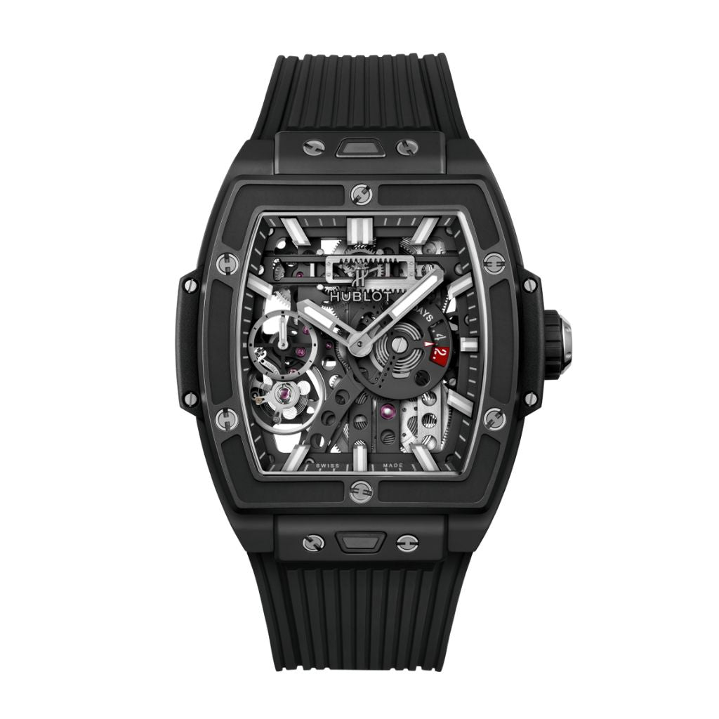 Hublot Spirit of Big Bang Meca-10 Black Magic 45 mm Transparent Dial Microblasted Black Ceramic Rubber Strap 614.CI.1170.RX - WATCHXNYC