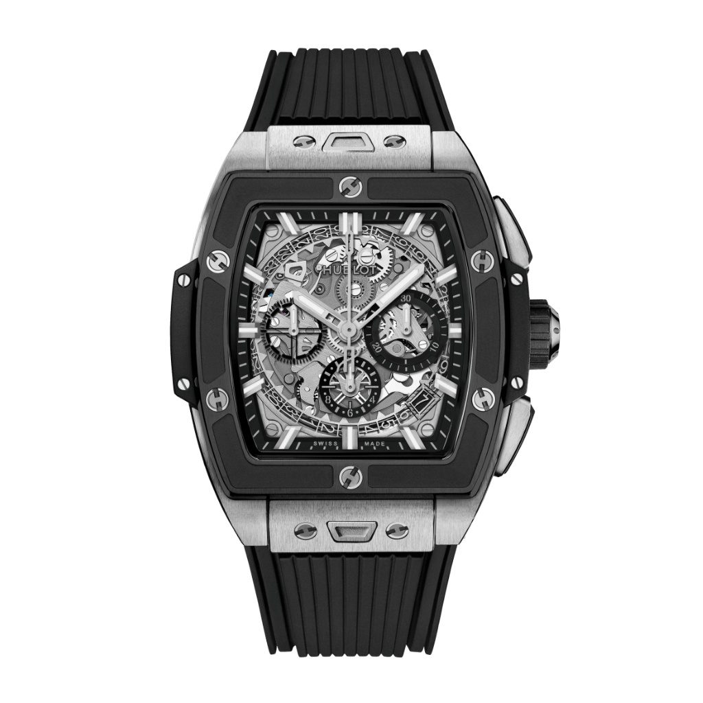 Hublot Spirit of Big Bang Titanium Ceramic 42 mm Transparent Dial Polished Titanium Rubber Strap 642.NM.0170.RX - WATCHXNYC