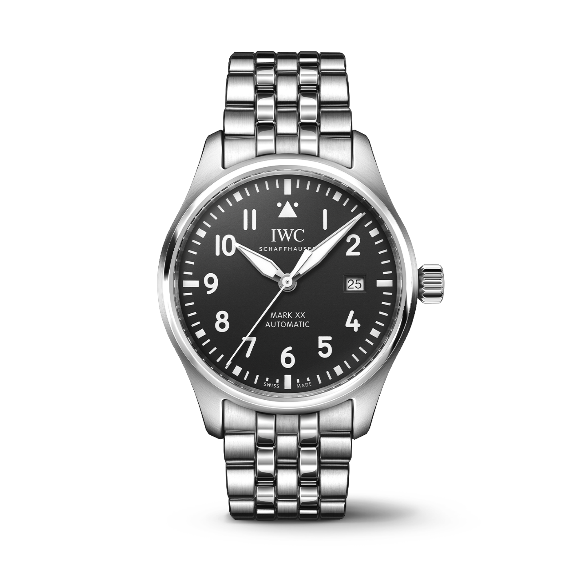 IWC Schaffhausen Pilot's Watch Mark XX 40 mm Black Dial Stainless Steel Bracelet IW328202 - WATCHXNYC