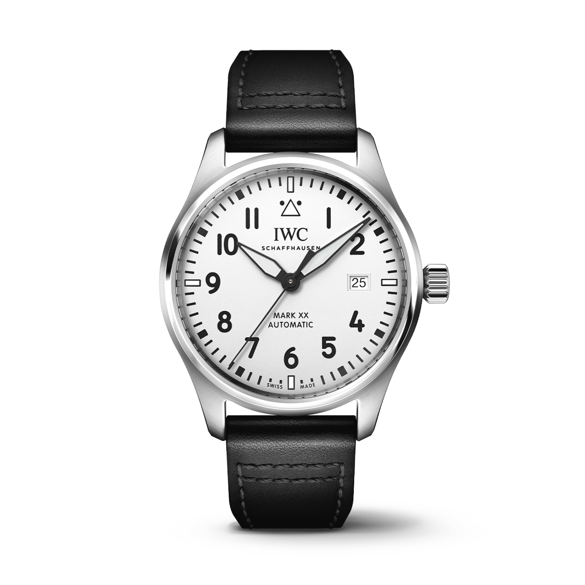 IWC Schaffhausen Pilot’s Watch Mark XX 40 mm Silver  Dial Stainless Steel Black   Strap IW328207 - WATCHXNYC