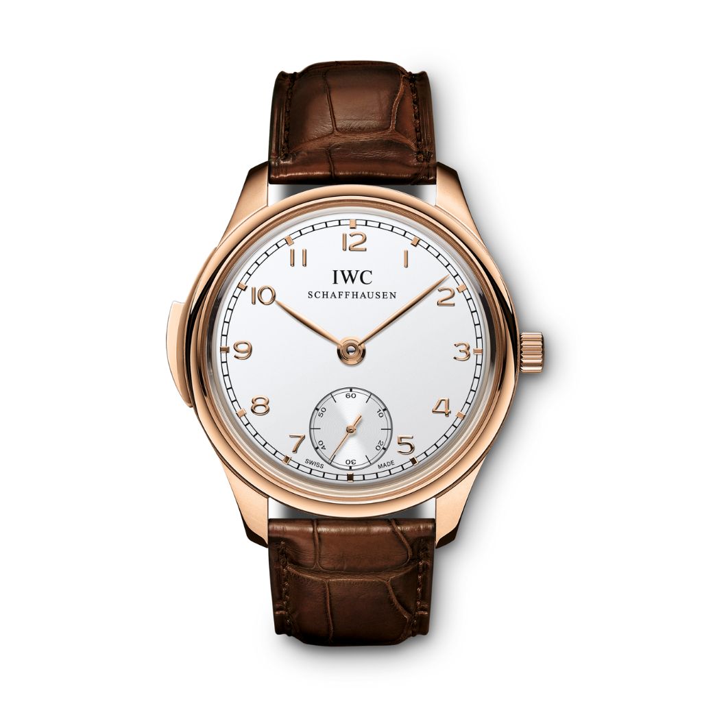 IWC Schaffhausen Portugieser Minute Repeater 44.2 mm Silver Dial 18k 5N Gold Brown   Leather Strap IW544907 - WATCHXNYC