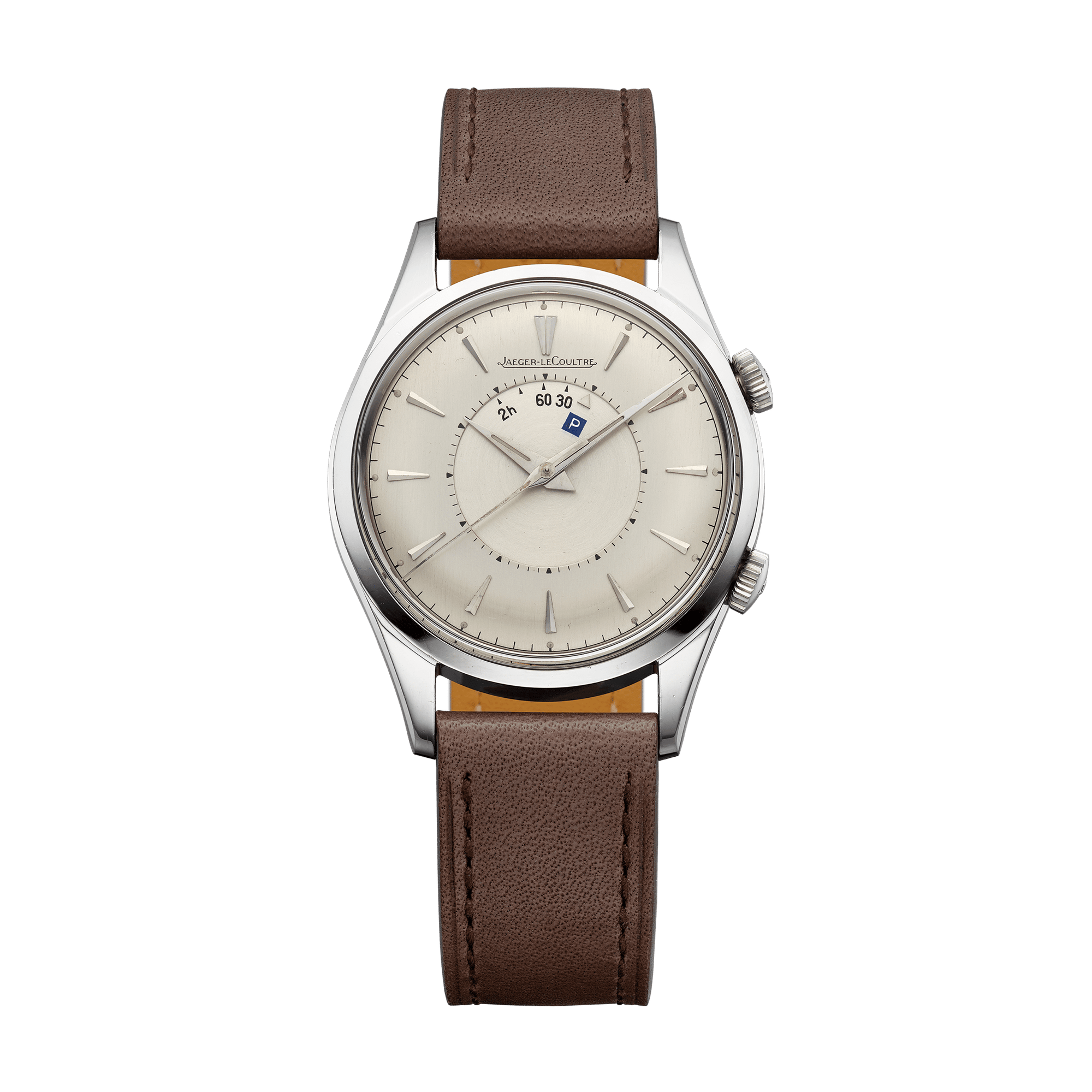 Jaeger-LeCoultre THE COLLECTIBLES Parking 35 mm Silvered Grey Dial Stainless Steel   Leather Strap QVE85801 - WATCHXNYC
