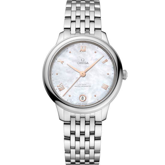 Omega De Ville Prestige 34 mm White Dial Stainless Steel Bracelet 434.10.34.20.05.001 - WATCHXNYC