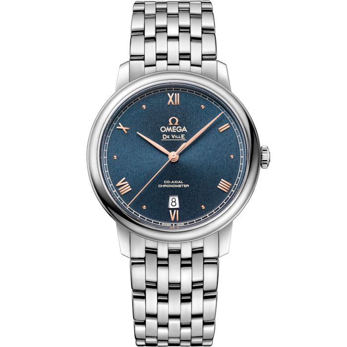 Omega De Ville Prestige 39.5 mm Blue Dial Stainless Steel Bracelet 424.10.40.20.03.004 - WATCHXNYC