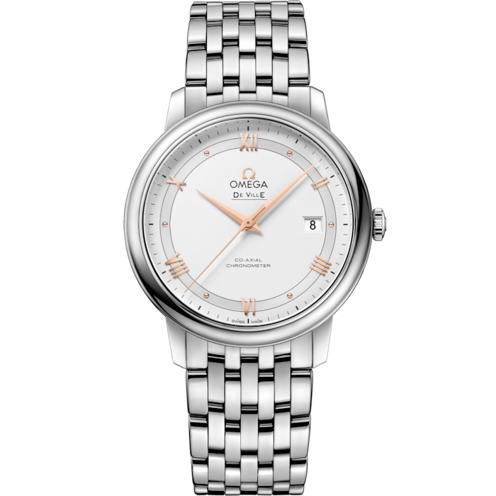 Omega De Ville Prestige 39.5 mm Silver Dial Stainless Steel Bracelet 424.10.40.20.02.002 - WATCHXNYC