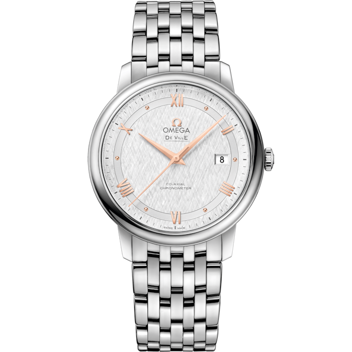 Omega De Ville Prestige 39.5 mm Silver Dial Stainless Steel Bracelet 424.10.40.20.02.004 - WATCHXNYC
