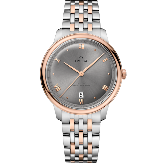 Omega De Ville Prestige 40 mm Grey Dial Stainless Steel and Sedna™ 18k Rose Gold Bracelet 434.20.40.20.06.001 - WATCHXNYC