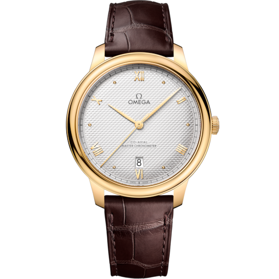 Omega De Ville Prestige 40 mm Silver Dial 18k Yellow Gold Strap 434.53.40.20.02.002 - WATCHXNYC