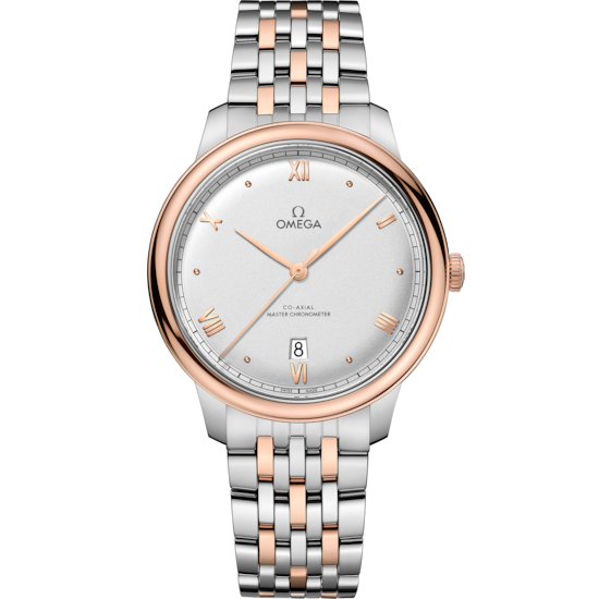 Omega De Ville Prestige 40 mm Silver Dial Stainless Steel and Sedna™ 18k Rose Gold Bracelet 434.20.40.20.02.001 - WATCHXNYC