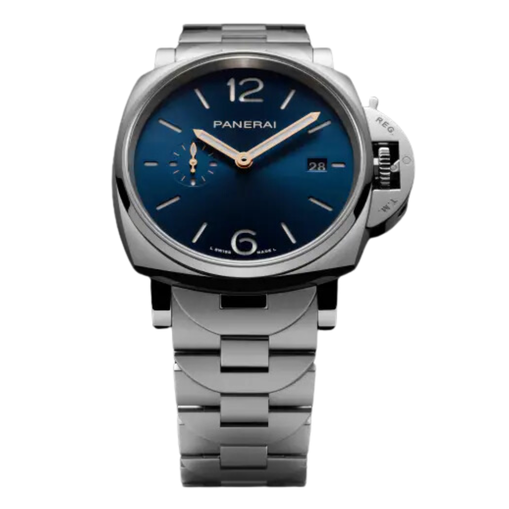 Panerai Luminor Due 42mm Blue Dial Polished Stainless Steel Bracelet PAM01124 - WATCHXNYC