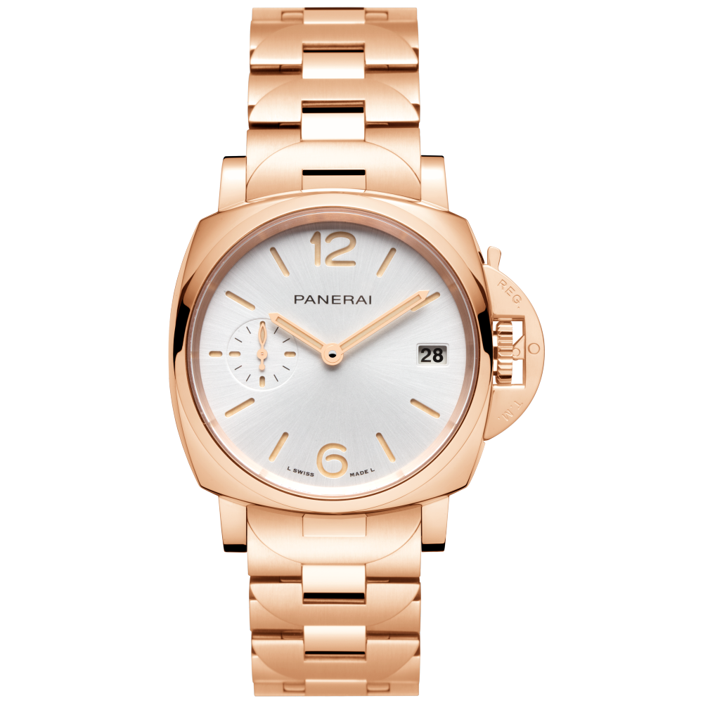 Panerai Luminor Due Goldtech™ Madreperla 38 mm White Dial Polished Goldtech™ Bracelet PAM01326 - WATCHXNYC