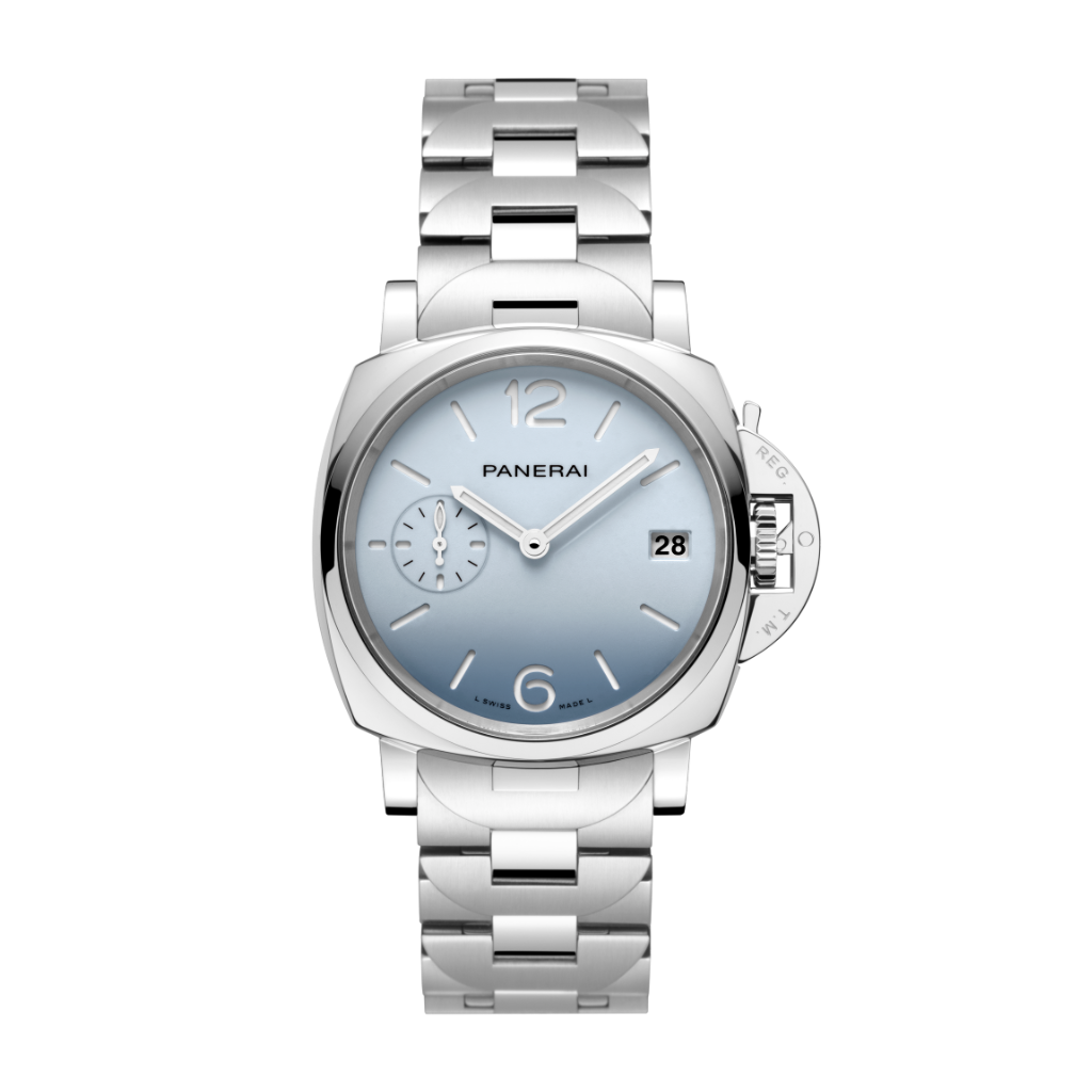 Panerai Luminor Due Pastello 38 mm Light Blue Dial Polished Stainless Steel Bracelet PAM01309 - WATCHXNYC